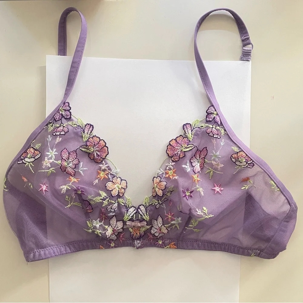 NWT Cosabella Abri bralette in Himalayan Sky Purple Lace Small